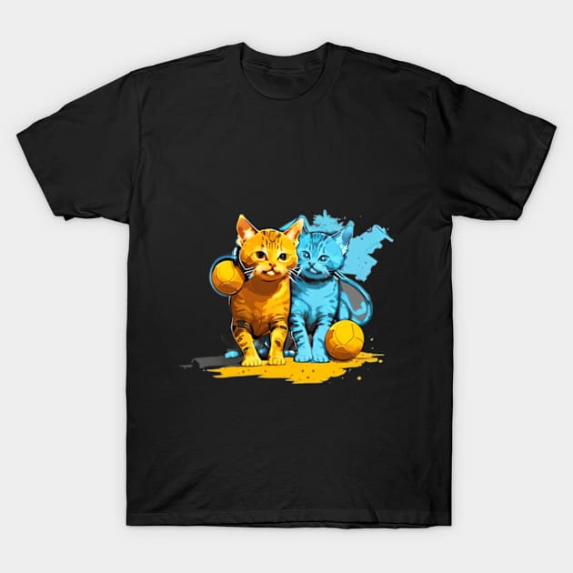 twin cat splash art T-Shirt by SYAO